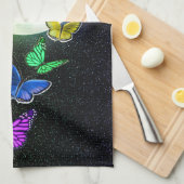 レインボーフルムーン&レインボー蝶ドリームビッグ キッチンタオル (四つ折り)