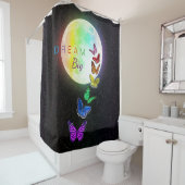 レインボーフルムーン&レインボー蝶ドリームビッグ シャワーカーテン (インサイチュ)