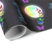 レインボーフルムーン&レインボー蝶ドリームビッグ ラッピングペーパー (ロールコーナー)