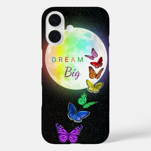 レインボーフルムーン&レインボー蝶ドリームビッグ Case-Mate iPhoneケース (裏面)