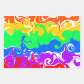 レインボーフルードアート誕生日 ラッピングペーパーシート (正面)