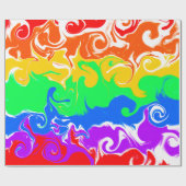 レインボーフルードアート誕生日 ラッピングペーパー (フラット)