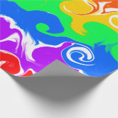 レインボーフルードアート誕生日 ラッピングペーパー (角)