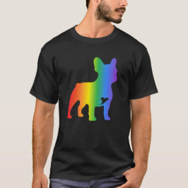 レインボーフレンチブルドッグ愛好家向けデザイン Tシャツ