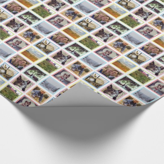 レインボーフレームインスタグラムの9つの正方形の写真 ラッピングペーパー (角)