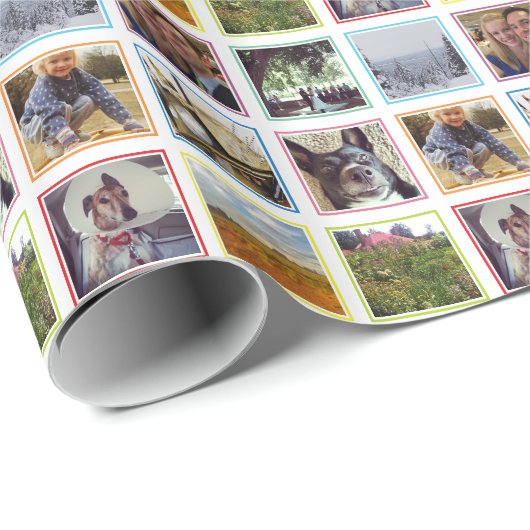 レインボーフレームインスタグラムの9つの正方形の写真 ラッピングペーパー (ロールコーナー)