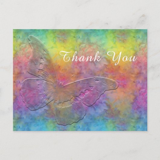 [レインボーフロスト] マルチカラータイダイ/バタフライ ポストカード (正面)