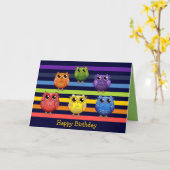 レインボーフローズ誕生日カスタム文字カード カード (黄色い花)