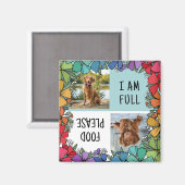 レインボーフローラフレーム食べ物を与えドッグ写真 マグネット (正面/裏面)