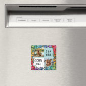 レインボーフローラフレーム食べ物を与えドッグ写真 マグネット (インサイチュ (食洗機))