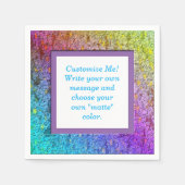 [レインボーフローラフレーム]抽象芸術フラワーズ紙 スタンダードカクテルナプキン (正面)