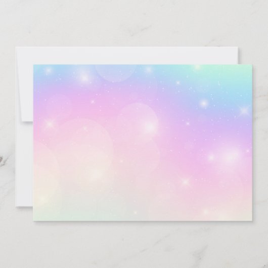 レインボーフローラマジカルユニコーンガール誕生日写真 サンキューカード (裏面)