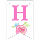 レインボーフローラマジカルユニコーンガール誕生日 バンティングフラッグ (第2の旗)