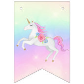 レインボーフローラマジカルユニコーンガール誕生日 バンティングフラッグ (第1の旗)