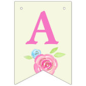 レインボーフローラマジカルユニコーンガール誕生日 バンティングフラッグ (第3の旗)