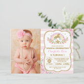 レインボーフローラユニコーンバースデーパーティーの招待 招待状 (スタンド正面)