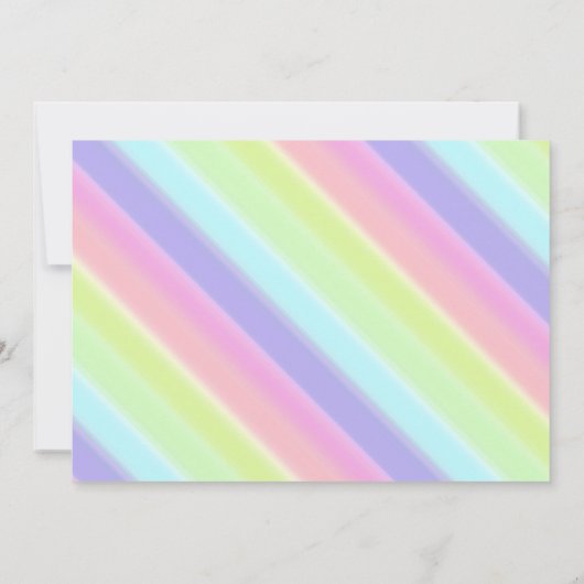 レインボーフローラユニコーン誕生日写真 招待状 (裏面)