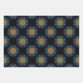 レインボーフローラ噴水マンダラ水玉模様 ラッピングペーパーシート (正面)