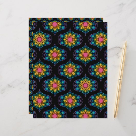 レインボーフローラ噴水マンダラ1970sレトロオギー (正面/裏面インサイチュ)