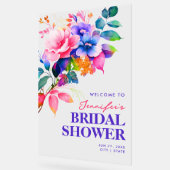 レインボーフローラ水カラーブライダルシャワーへようこそ アクリルサイン (傾斜)