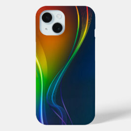 レインボーフロー抽象芸術 iPhone 15ケース