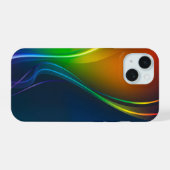 レインボーフロー抽象芸術 iPhone 15ケース (裏面横)