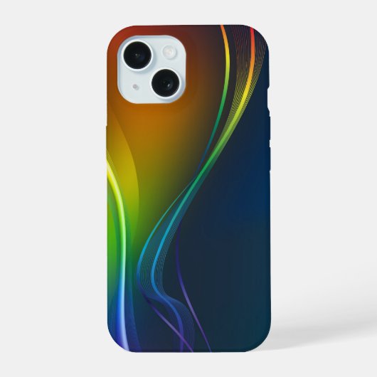 レインボーフロー抽象 iPhone 15ケース (裏面)