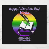 レインボーブックとクイル スパークリングワインラベル (シングルラベル)