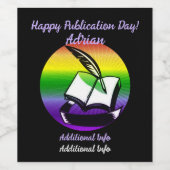 レインボーブックとクイル ワインラベル (シングルラベル)