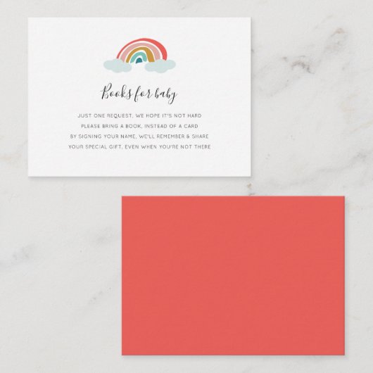 レインボーブックリクエスト赤ちゃんシャワーカード エンクロージャーカード (正面/裏面)