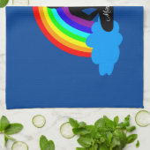 レインボーブッダ&マインドフルネスヨガ/瞑想 キッチンタオル (折り畳み)