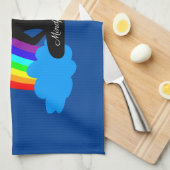 レインボーブッダ&マインドフルネスヨガ/瞑想 キッチンタオル (四つ折り)