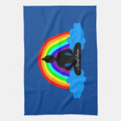 レインボーブッダ&マインドフルネスヨガ/瞑想 キッチンタオル (縦)