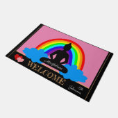 レインボーブッダ&マインドフルネスヨガ/瞑想 ドアマット (アングル)