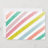 レインボーブライトバルーンバースデーパーティー赤面ピンク 招待状 (裏面)