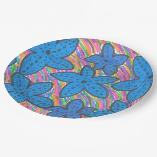 レインボーブライトヒトデ紙プレート ペーパープレート (アングル)