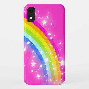 レインボーブライトピンクキッズiphone case iPhone XRケース