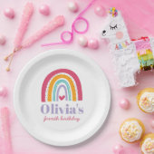 レインボーブライト誕生日パーティー ペーパープレート (パーティー)