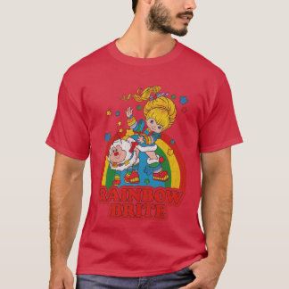レインボーブライト ビンテージ カラフルデザイン Tシャツ