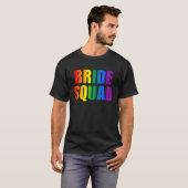 レインボーブライドスクワッド レズビアン LGBT ウェディング バチェロレッテ Tシャツ (正面フル)