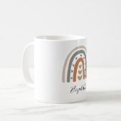 レインボーブラウンモダングレーホワイト コーヒーマグカップ (正面左)