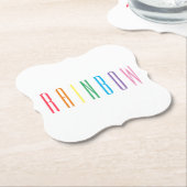 レインボーブラケット紙コースター ペーパーコースター (アングル)