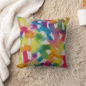 レインボーブラシストローク枕 クッション (ブランケット)