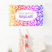 レインボーブラシ絵を描バースデーパーティー 横断幕 (インサイチュ)