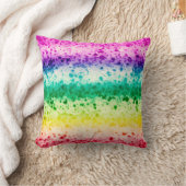 レインボーブラシ(ばちゃばちゃ)跳ねるモダン抽象芸術アート クッション (ブランケット)