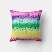 レインボーブラシ(ばちゃばちゃ)跳ねるモダン抽象芸術アート クッション (裏面)