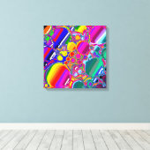 レインボーブラスト抽象芸術アート キャンバスプリント (インサイチュ (ウッドフロア))