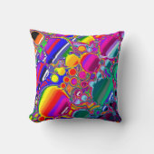 レインボーブラスト抽象芸術アート クッション (正面)