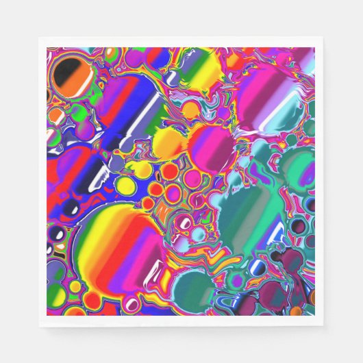 レインボーブラスト抽象芸術アート スタンダードランチョンナプキン (正面)
