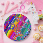 レインボーブラスト抽象芸術アート ペーパープレート (パーティー)